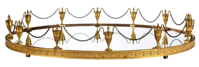 French Gilt Bronze Mirrored Plateau