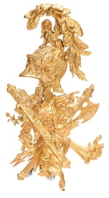 Monumental French Empire Style Gilt Bronze Decorative Wall Plaque