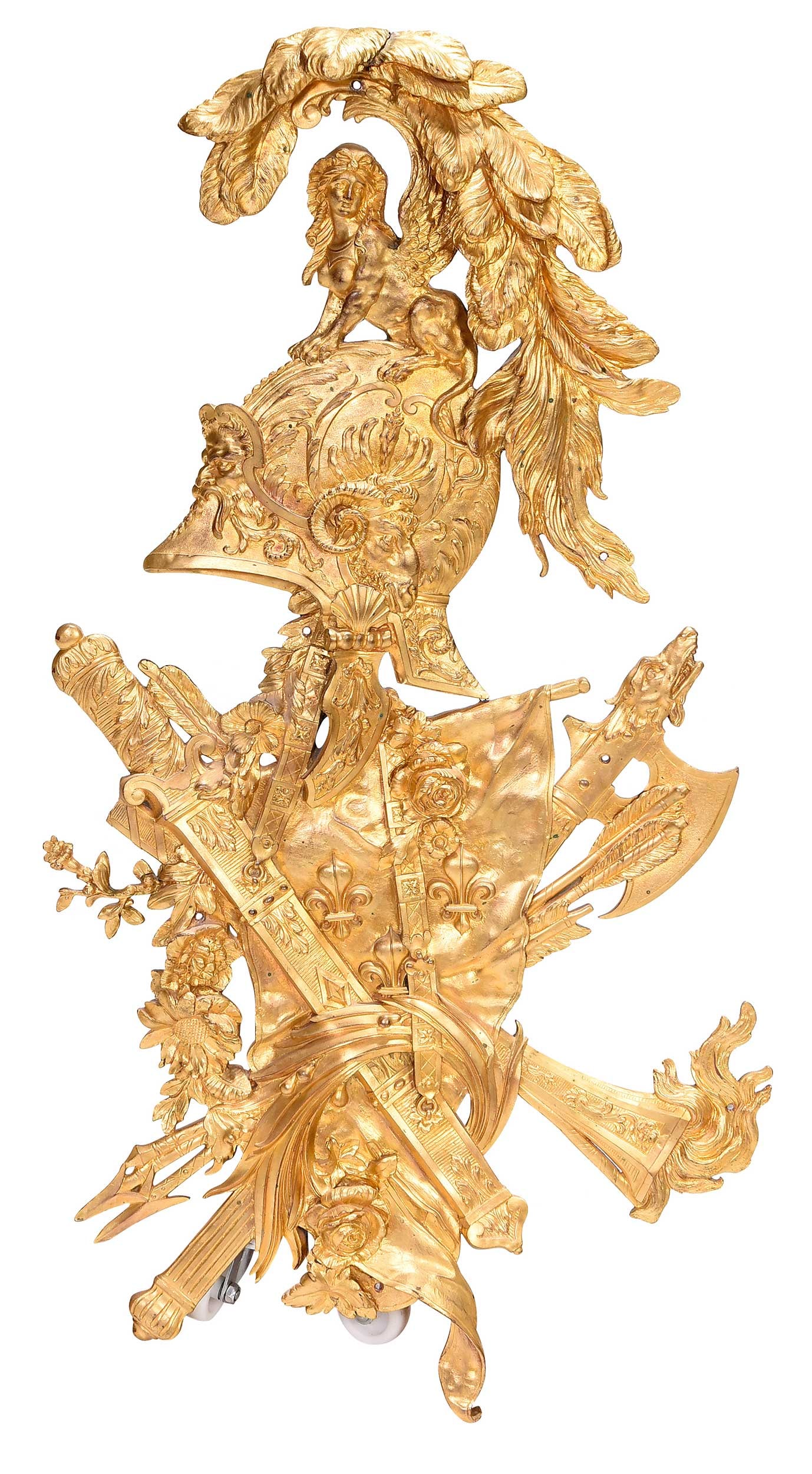 Monumental French Empire Style Gilt Bronze Decorative Wall Plaque (1 of 9)