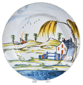 English Delft Polychrome Charger, possibly Richard Franks