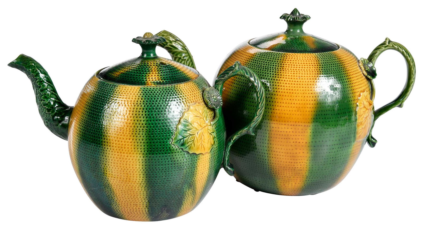Two English Whieldon Type Melon Form Teapots (1 of 12)