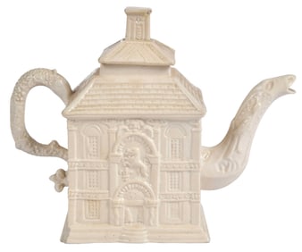 Staffordshire Salt Glazed House Form Teapot