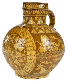 Thomas Fields North Devon Slipware Harvest Jug, dated 1757