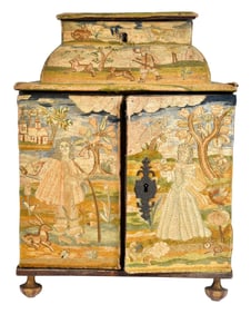 Rare and Vibrant Charles II Needlework Casket