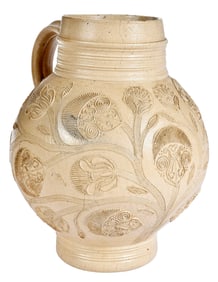 White Westerwald Salt Glazed Jug