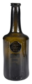 George III Signed and Dated Olive Glass Seal Bottle