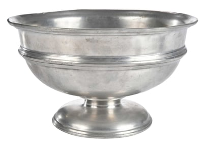 English Footed Pewter Punch Bowl