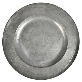 Large Pewter Armorial Charger, House of Stuart