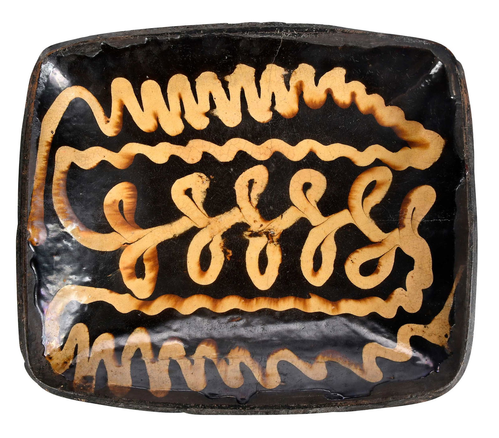 Large English Slipware Rectangular Dish (1 of 8)