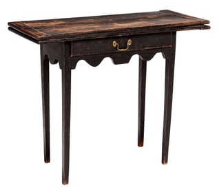 Rare New England Country Chippendale Card Table in Fine Early Surface