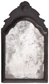 Rare Queen Anne Black Painted Mirror in Untouched Condition, Nutting Illustrated