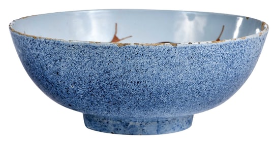 English Delft Polychrome Powder Blue Fish Bowl