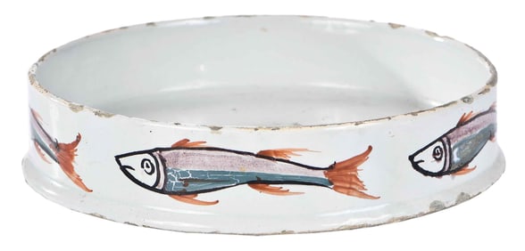 Liverpool Delft Polychrome Char Dish