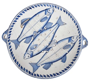 Frisian Dutch Delft Blue and White Colander