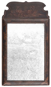 Fine Queen Anne Japanned Mirror in Original Surface