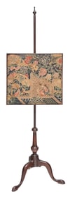 Fine North Shore Massachusetts Chippendale Mahogany and Needlework Pole Screen