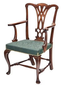 Important New Hampshire Chippendale Carved Mahogany Armchair, Jess Pavey Provenance