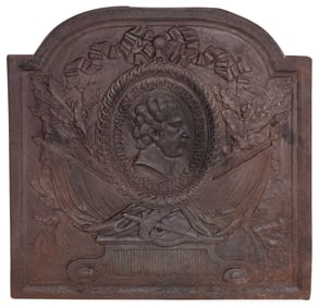 Rare Cast Iron George Washington Figural Fire Back