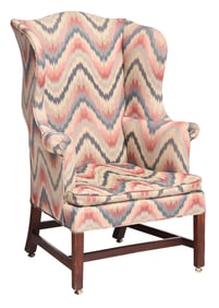 Fine American Chippendale Upholstered Walnut Easy Chair