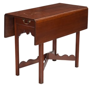Connecticut Chippendale Style Cherry Drop Leaf Pembroke Table