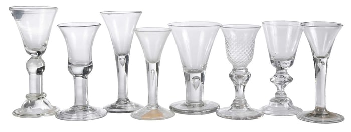 Eight Pieces of English Glass Stemware