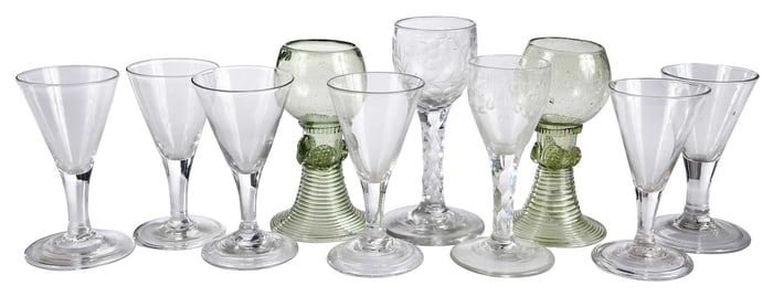 Ten Pieces of Glass Stemware