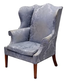 American Federal Upholstered Cherry Wing Chair