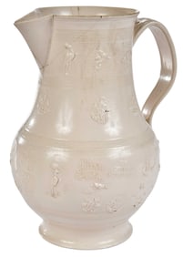 Staffordshire White Salt Glazed Portobello Jug