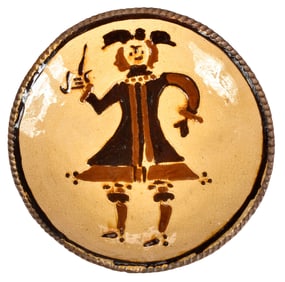 Rare Staffordshire Slipware Cavalier Charger