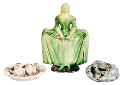 Three Unusual Staffordshire Pottery Novelty Figures