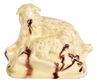 Whieldon Type Pottery Group, Sheep and Lamb