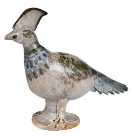 Extremely Scarce Arie Meaders Attributed Georgia Decorated Stoneware Peacock
