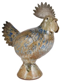 Rare Arie Meaders Decorated Georgia Stoneware Rooster