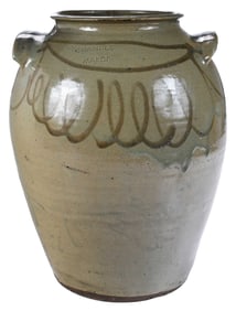 Fine Thomas Chandler Edgefield South Carolina Decorated Stoneware Jar