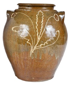 Collin Rhodes Attributed Edgefield Decorated Stoneware Jar