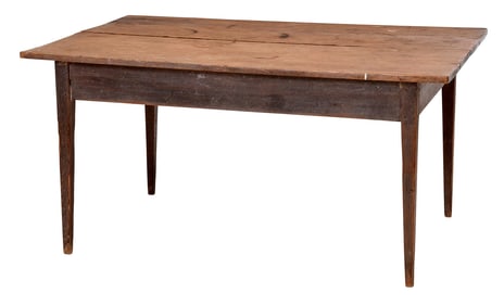 Southern Federal Yellow Pine and Pale Blue Painted Harvest Table