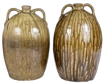 Two Crawford County Attributed Georgia Stoneware Jugs