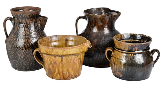 Four Pieces of Crawford County Georgia Attributed Stoneware