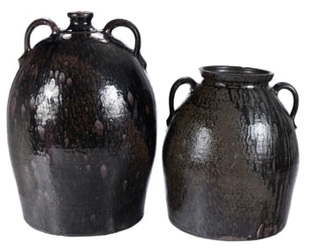 Two Large Pieces of Crawford County Georgia Stoneware