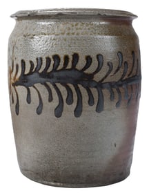 North Carolina Attributed Stoneware Jar with Unusual Decoration
