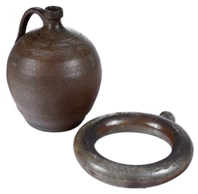 Two Pieces of North Carolina Attributed Salt Glazed Stoneware