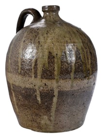 Unusually Glazed South Carolina Attributed Stoneware Jug