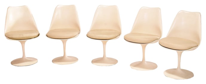 Five Eero Saarinen BR51 Tulip Chairs