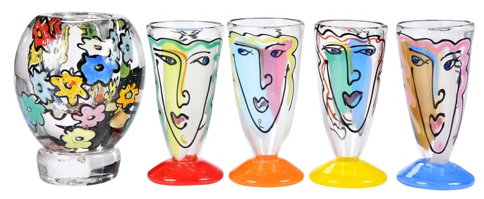 William and Katherine Bernstein, Four Chalices and Vase