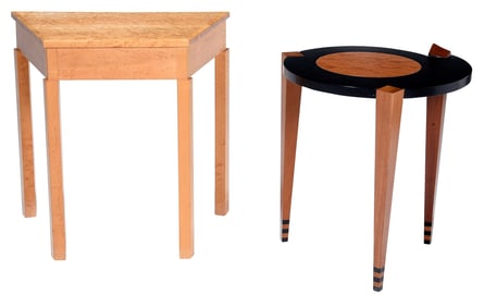 Two Modern Craftmade Occasional Tables, One Lee Weitzman