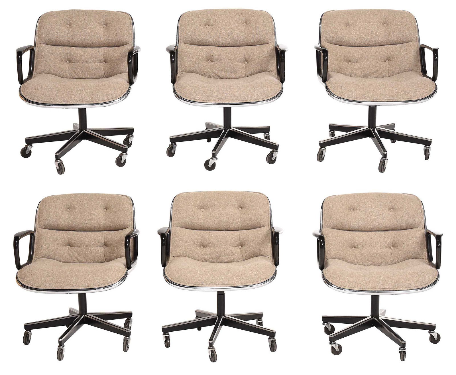 Six Charles Pollock for Knoll Upholstered Executive Chairs (1 of 9)
