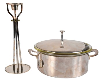 Two Modern Stainless Steel Table Objects, Alessi and Reed & Barton