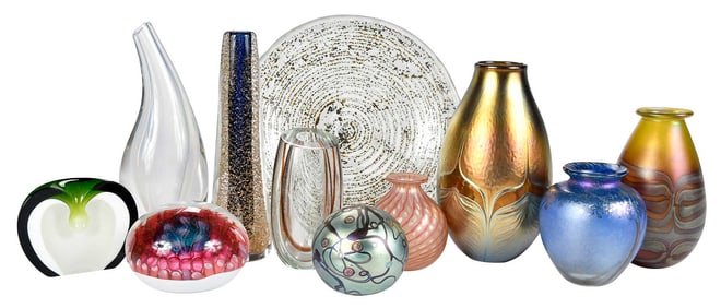 11 Pieces of Small Contemporary Art Glass