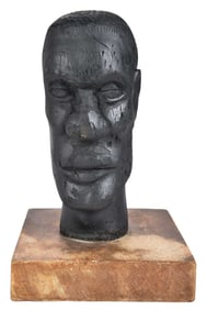 Folk Art Carved Head of African Man