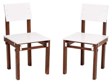Pair of Military Chairs, After Gerrit Rietveld